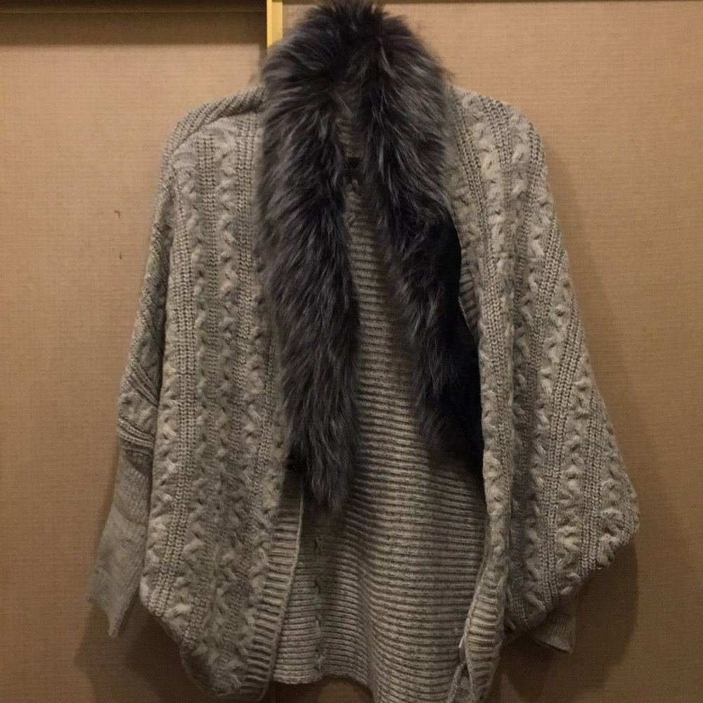 Faux fur cardigan
